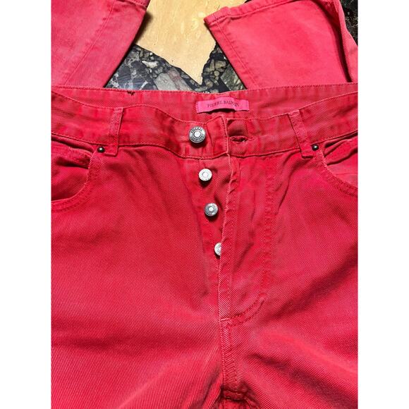 Pierre Balmain Red Jeans Waist 36" Size 36-50 - Picture 5 of 11
